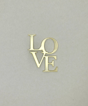 Топпер акриловый "Love" золото, 4*5.5 см