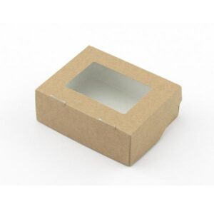 Коробка для пирожных и печенья с окном 10*8*3.5 см, крафт