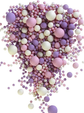 №086 Рисовое драже в глазури матовое (Розовое,сиреневое,белоснежное), 100г