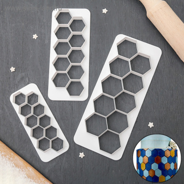 Набор выемок для марципана и теста Доляна «Фигуры. Соты», 3 шт: 19,5×8 см, 16×6,5 см, 12×5 см 