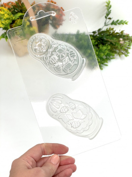 Матрешка форма пластиковая для шоколада