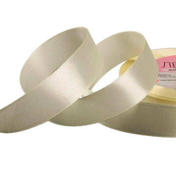 Лента атласная 2,5 см 25 ярдов бежевая 064