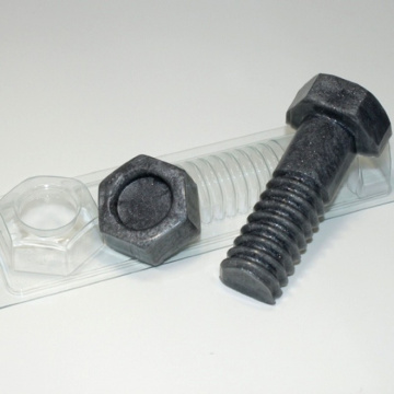 Болт с гайкой, форма пластиковая