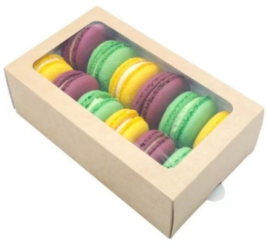 Коробка для макарун и сладостей с окном 18*11*5,5 см