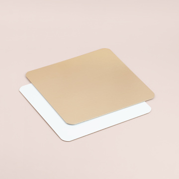 Подложка для торта 20х20 см (золото, белая) 1,5 мм