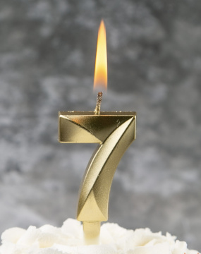 Свечи для торта, цифра 7 (золото, 5 см)