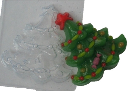 Елка украшенная, форма пластиковая