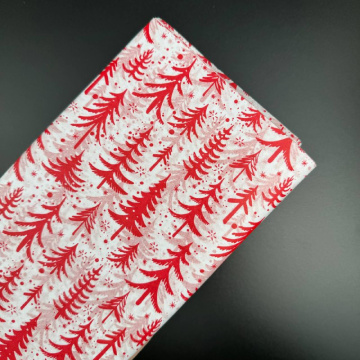 Бумага тишью 50*66 см 10 шт белая новогодний рисунок
