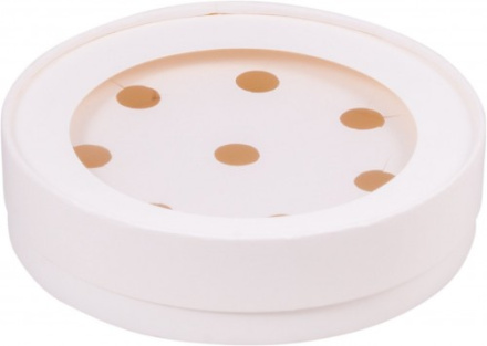 Коробка для конфет ШЛЯПНАЯ с окном диам.165мм выс.35мм (8) (белая)