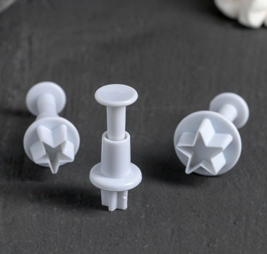 Набор плунжеров кондитерских «Звёздочка», набор 3 шт: d=2 см, d=2,2 см, d=2,5 см