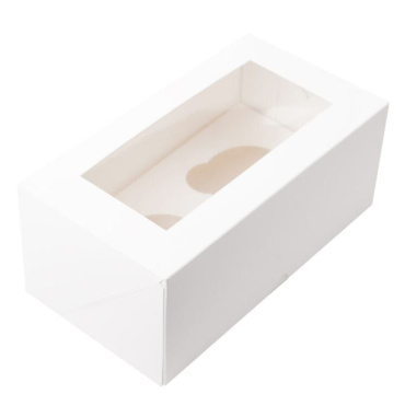 Коробка для 2 капкейков 160*100*100 с окном