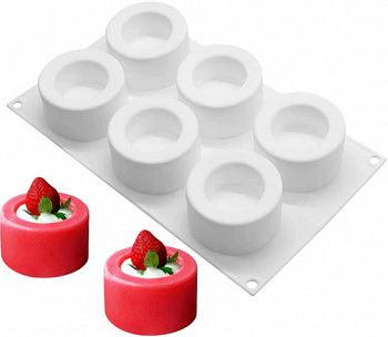 Силиконовая форма для мусса "Чашки 6 ячеек"