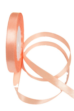 Лента атласная 1 см 25 ярдов персиковая 088