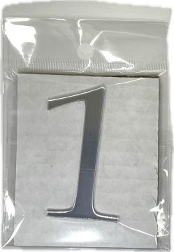 Топпер акриловый 6,5*4см цифра 1, серебро