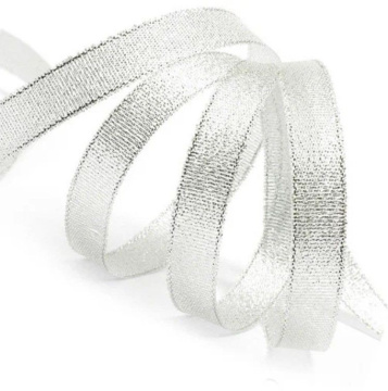 Лента парчовая 15 мм (22 метра, цвет серебро)
