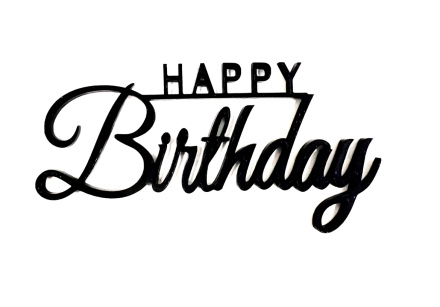 Топпер акриловый "Happy Birthday" 10*5 см, черный