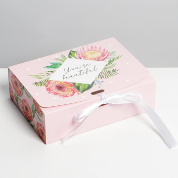 Коробка складная подарочная «Цветы», 16.5 х 12.5 х 5 см, БЕЗ ЛЕНТЫ
