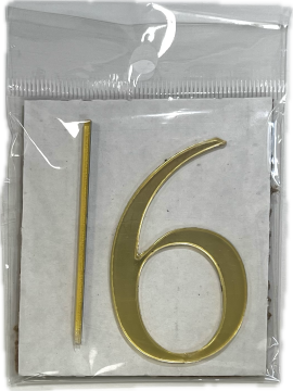 Топпер акриловый 6,5*4см цифра 6, золото