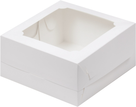 Коробка для бенто торта 140x140x80 с окном