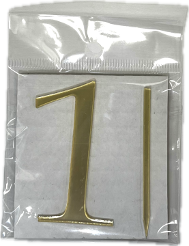 Топпер акриловый 6,5*4см цифра 1, золото