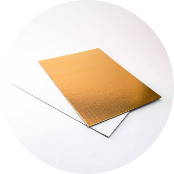 Подложка для торта прямоугольная (золото,белая) 30*22 см толщ. 1,5 мм