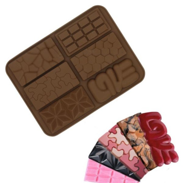 Форма силиконовая для шоколада "Плитка фактура" 6 в 1