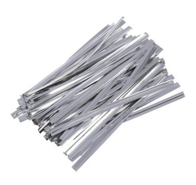 Твист-лента для пакетиков 8 см (СЕРЕБРО, 800 шт)