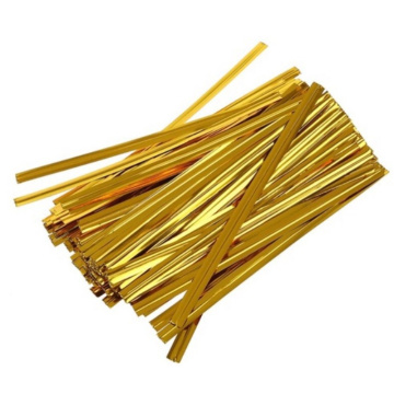 Твист-лента для пакетиков 10 см (ЗОЛОТО, 100 шт)