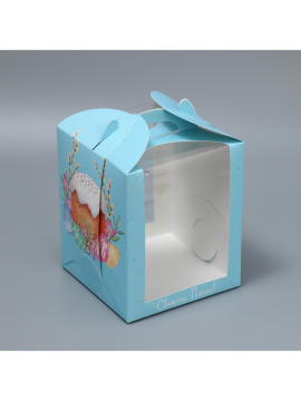 Коробка под кулич «Пасха», 15×15×18 см