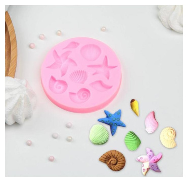 Молд Доляна «Морские звёзды», d=8 см, цвет розовый