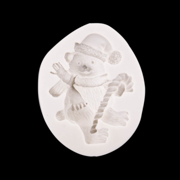 Силиконовый молд "Медведь в шапке" 6*4,5 см