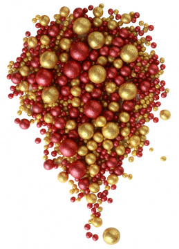 № 709 Рисовые драже в глазури Блеск Золото/Красный, 50гр