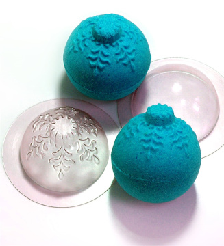 Сфера снежинка (d 60), форма для бомбочек пластиковая