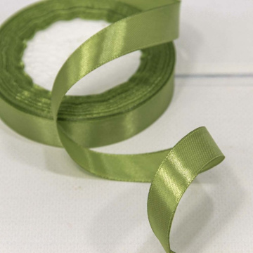 Лента атласная 2,5 см 25 ярдов оливковая 063