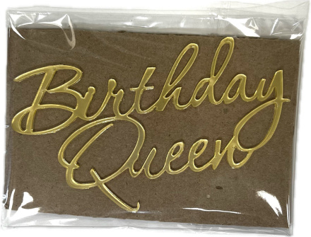 Топпер акриловый "Birthday Queen" 12*7.5см, золото