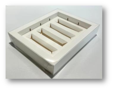 Коробка для батончиков с пластиковой крышкой 190*150*30 (4) (белая)