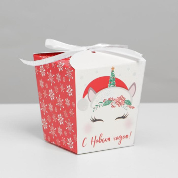 Бонбоньерка новогодняя «Единорожка», 7.5×8×7.5 см, Новый год