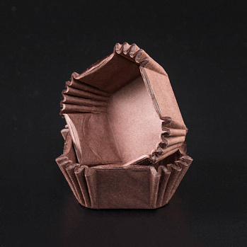 Капсулы для конфет коричневые квадрат. 35*35 мм, h 22 мм, 40шт