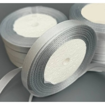 Лента атласная 0,6 см*25 ярдов серая