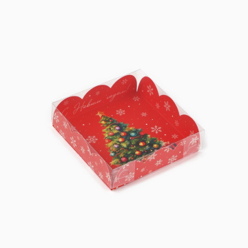 Коробка с пластиковой крышкой «С Новым годом!», ёлка, 10.5×10.5×3 см