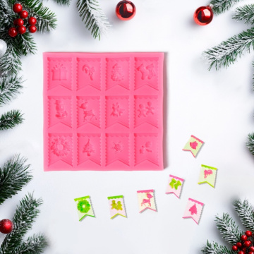 Молд силиконовый «Новогодние флажки», 13,5×13,5×0,8 см