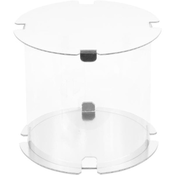 Коробка для торта, пряничный домик прозрачная ТУБУС диам.160мм выс.160мм (белая)