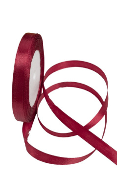 Лента атласная 1 см 25 ярдов бордовая 033