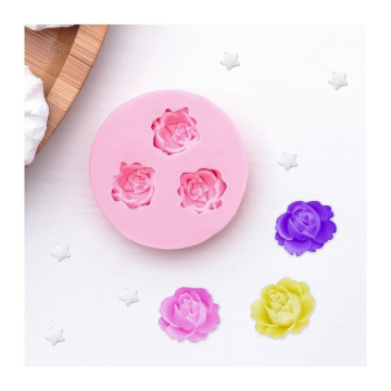 Молд силиконовый «Три малых розы», 4,5 см