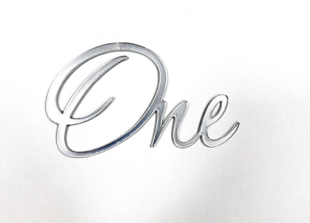 Топпер акриловый "One" 10*6 см, серебро