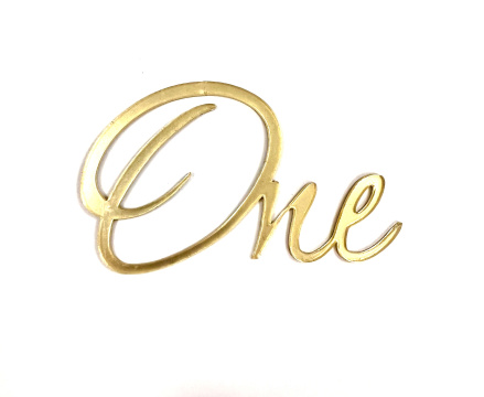Топпер акриловый "One" 10*6 см, золото