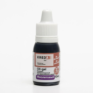Краситель пищевой гелевый жирорастворимый Фиолетовый Oil-gel 09 KREDA 10мл