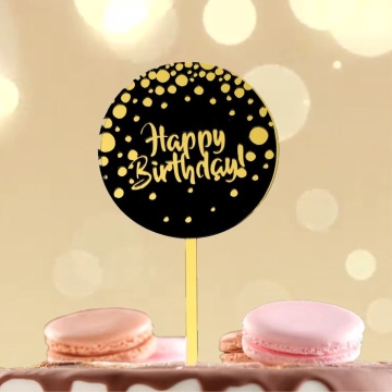 Топпер «Happy Birthday» черный с конфетти