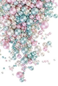 № 814 Рисовое драже в глазури Блеск лазур/розов/ванильн, 50гр