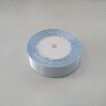 Лента атласная 2,5 см 25 ярдов серо-голубая